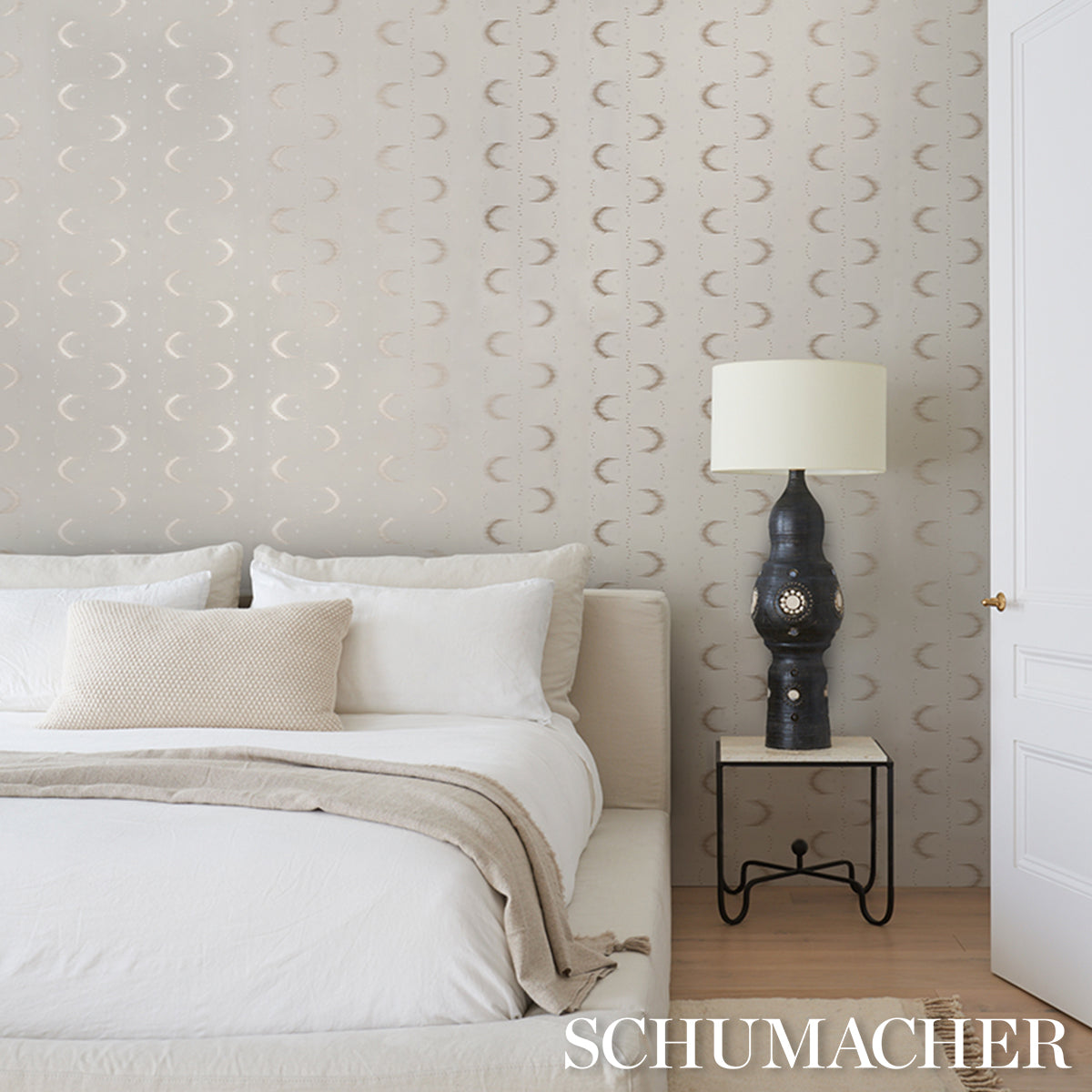Schumacher Aristelle Warm Silver Wallpaper Sample 5016470