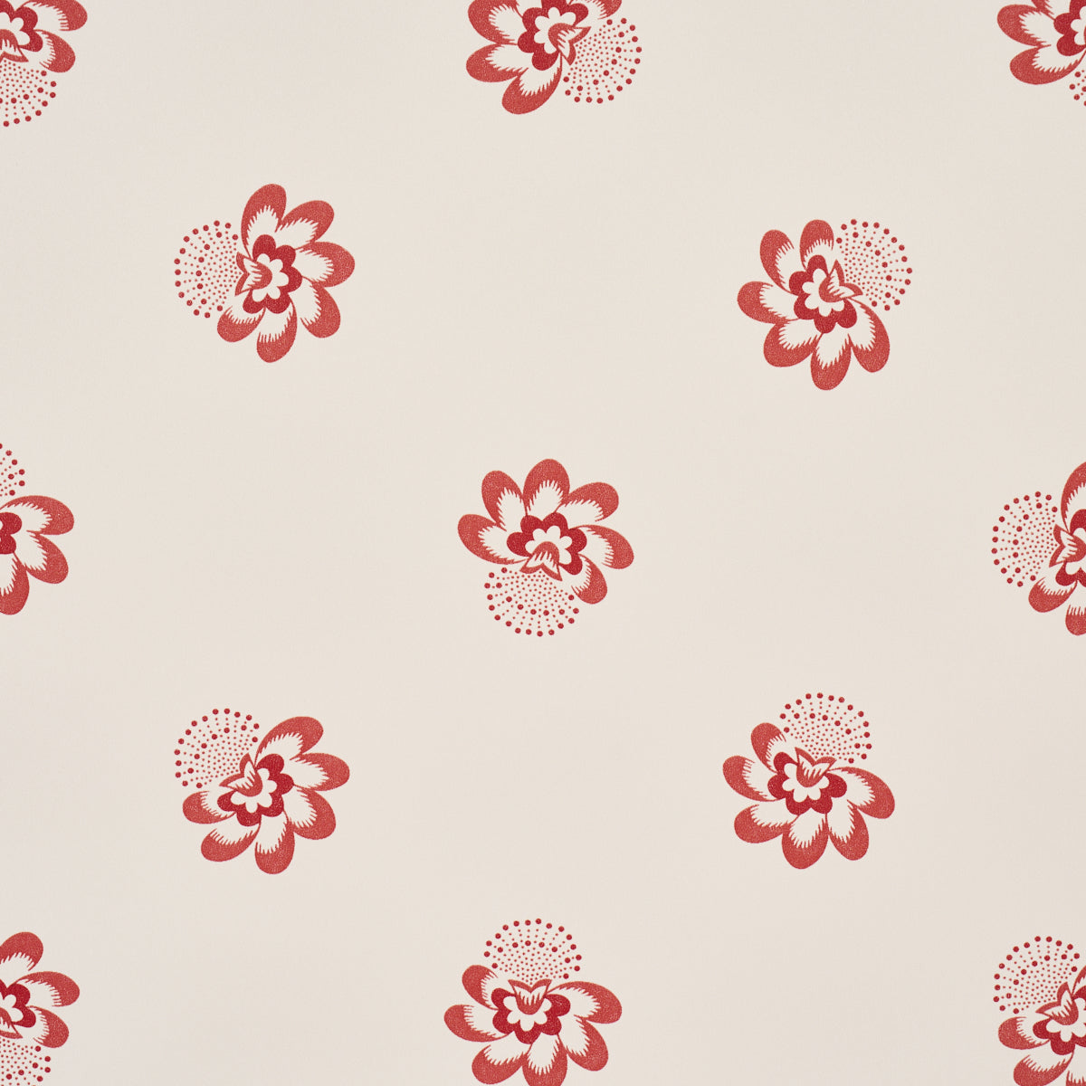 Schumacher Auclair Floral Red Wallpaper Sample 5016480