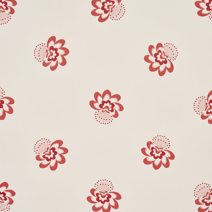 Schumacher Auclair Floral Red Wallpaper Sample 5016480