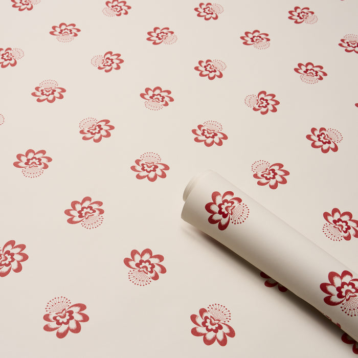 Schumacher Auclair Floral Red Wallpaper Sample 5016480