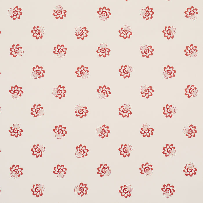 Schumacher Auclair Floral Red Wallpaper Sample 5016480