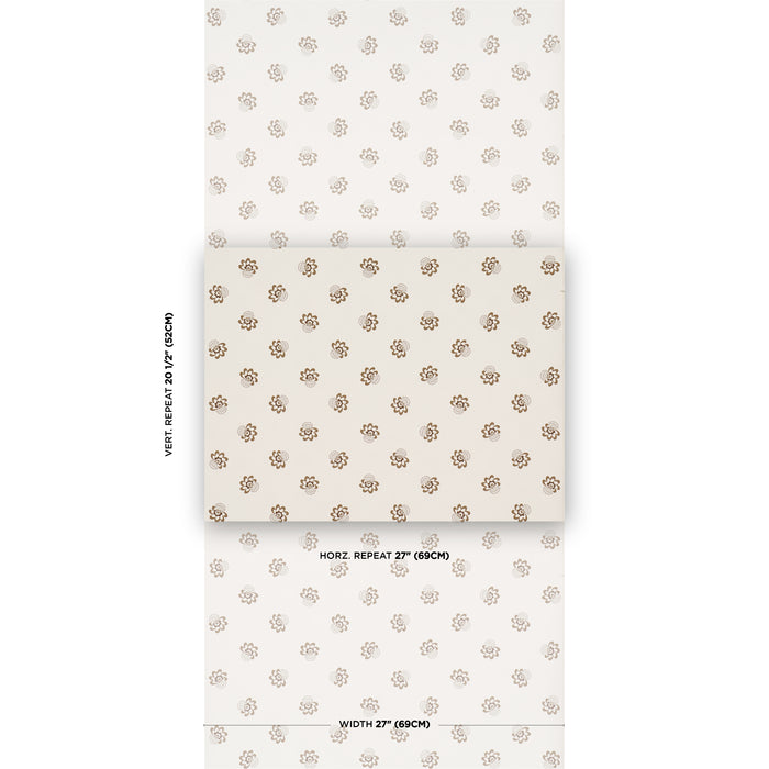 Schumacher Auclair Floral Brown Wallpaper Sample 5016481