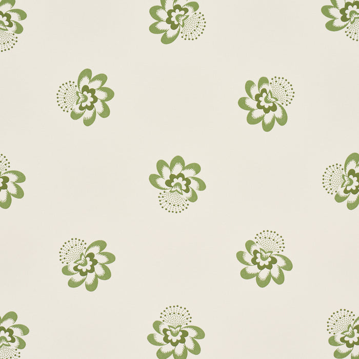 Schumacher Auclair Floral Green Wallpaper Sample 5016482