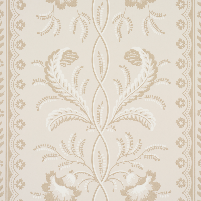 Schumacher Bell Flowers Neutral Wallpaper Sample 5016492