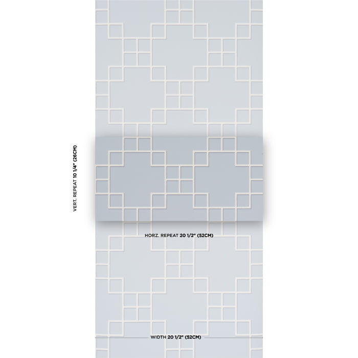 Schumacher Georgette Trellis Light Blue Wallpaper Sample 5016501