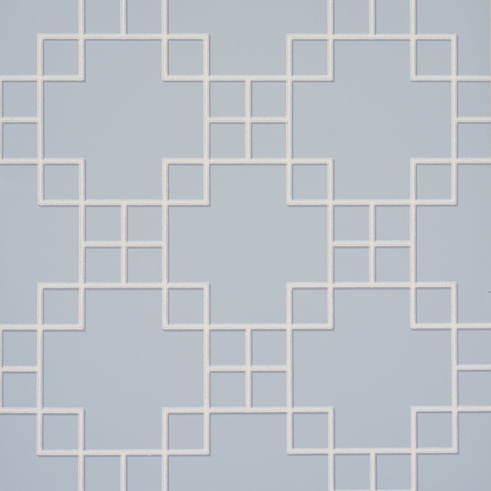 Schumacher Georgette Trellis Light Blue Wallpaper Sample 5016501