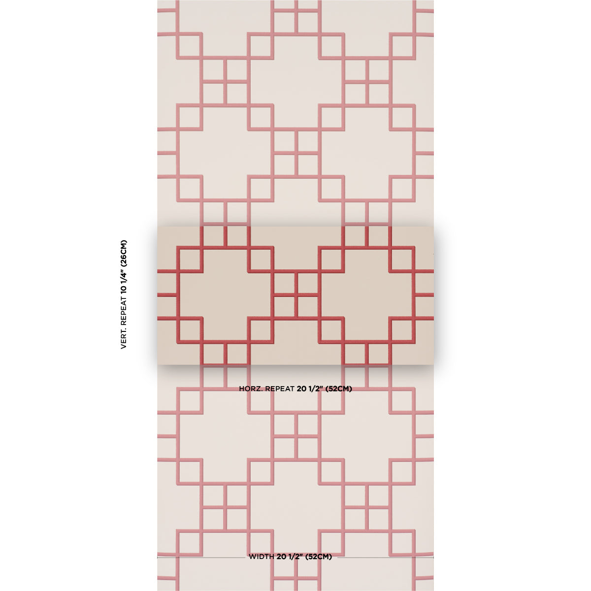 Schumacher Georgette Trellis Red Wallpaper Sample 5016502