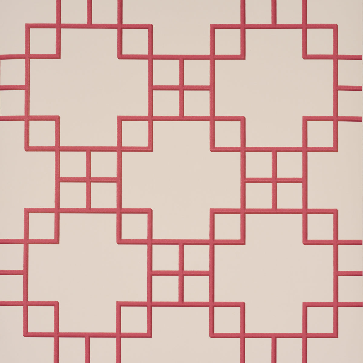 Schumacher Georgette Trellis Red Wallpaper Sample 5016502