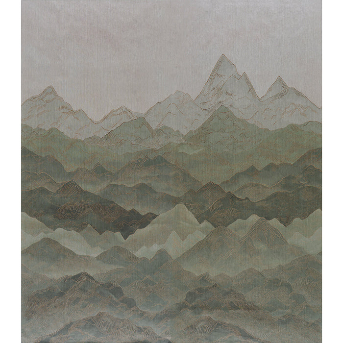 Schumacher Atmospheric Landscape Panel Set Verdant Vista Wallpaper Sample 5016531
