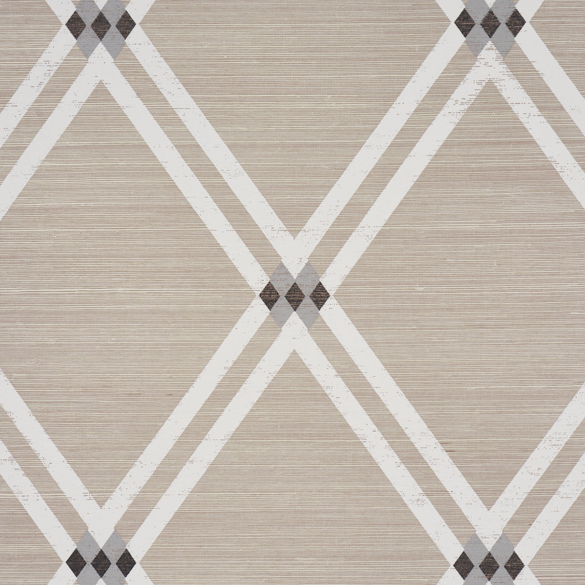 Schumacher Asolo Sisal Silver Wallpaper Sample 5016540