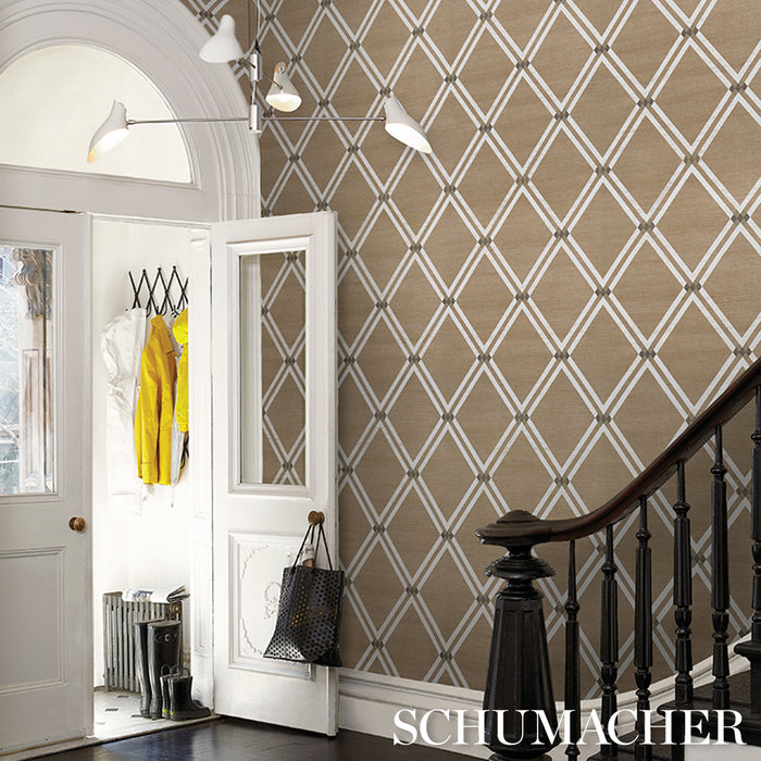 Schumacher Asolo Sisal Sepia Wallpaper Sample 5016541