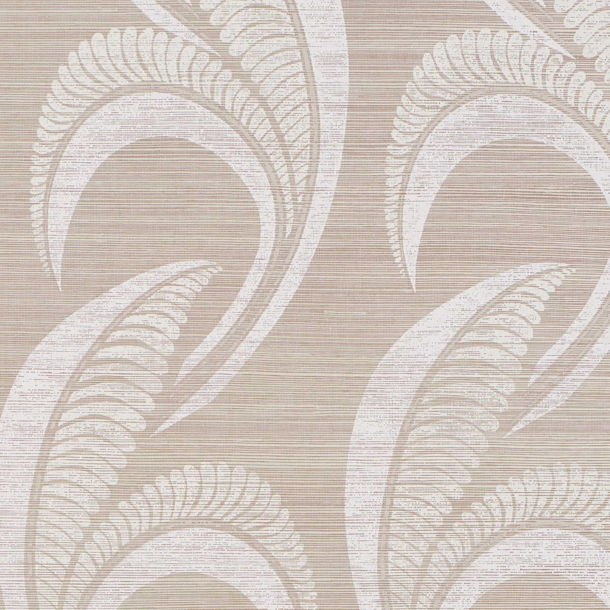Schumacher Banana Leaf Sisal Silver Wallpaper Sample 5016551