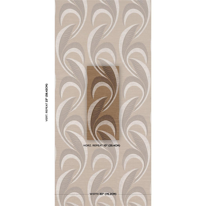 Schumacher Banana Leaf Sisal Mocha Wallpaper 5016552