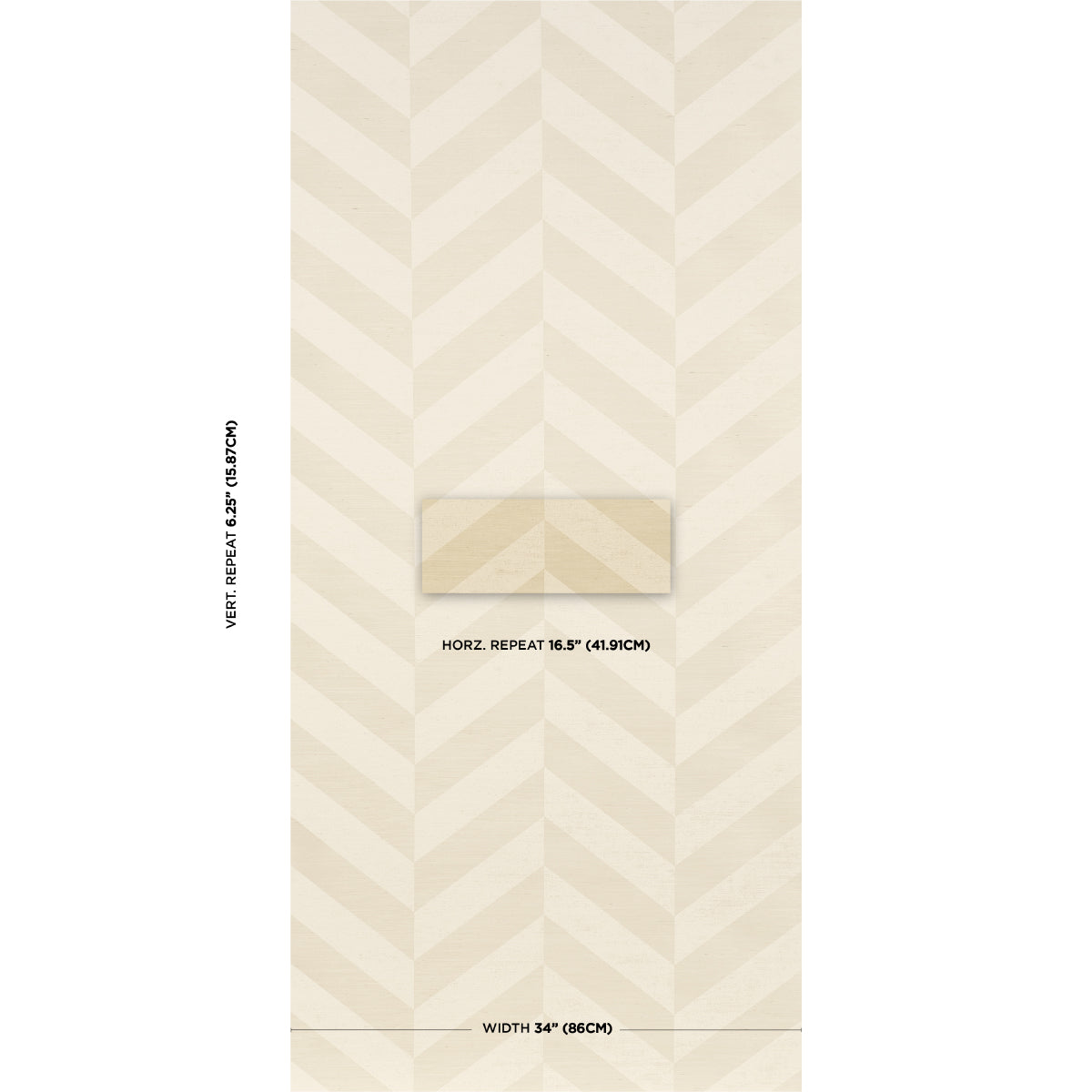 Schumacher Staggered Chevron Sisal Ivory 5016560 Wallpaper | 40% Off ...
