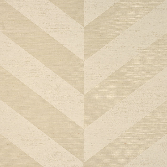 Schumacher Staggered Chevron Sisal Ivory Wallpaper Sample 5016560