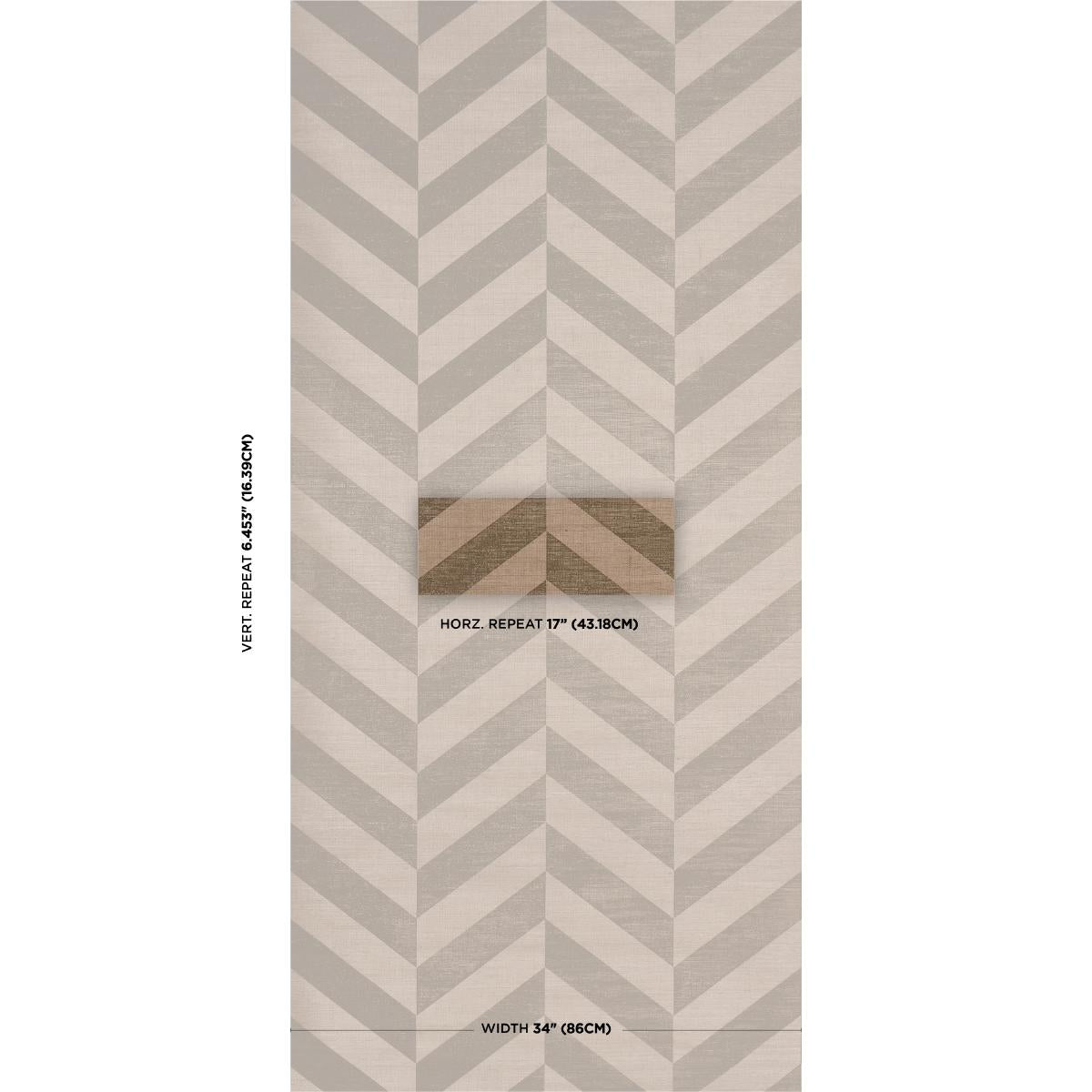 Schumacher Staggered Chevron Sisal Brown Wallpaper Sample 5016561