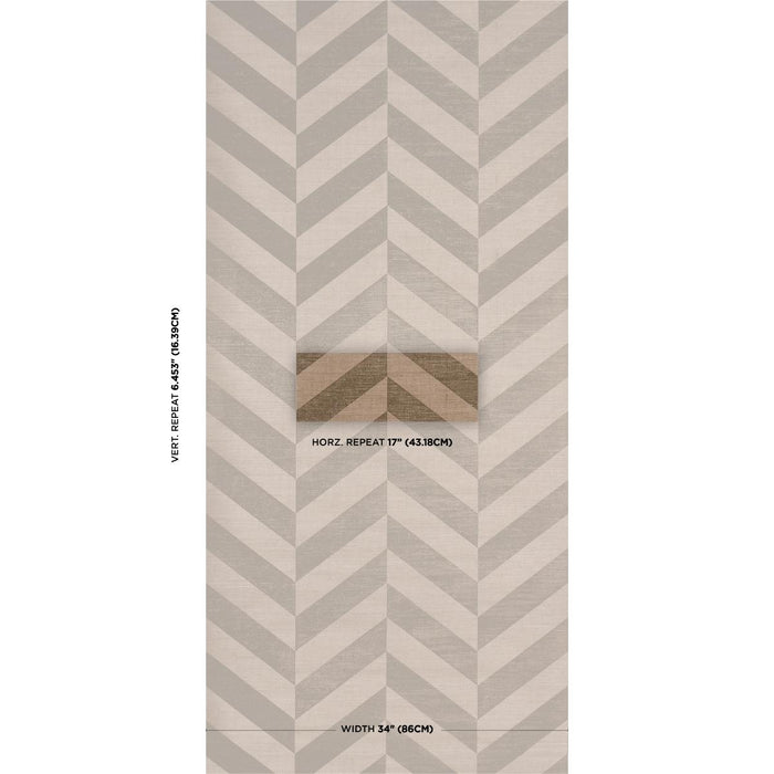 Schumacher Staggered Chevron Sisal Brown Wallpaper Sample 5016561