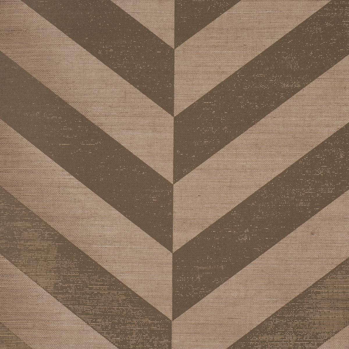 Schumacher Staggered Chevron Sisal Brown Wallpaper Sample 5016561