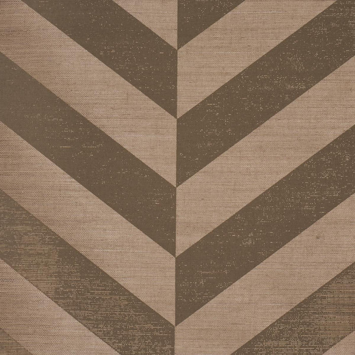 Schumacher Staggered Chevron Sisal Brown Wallpaper Sample 5016561