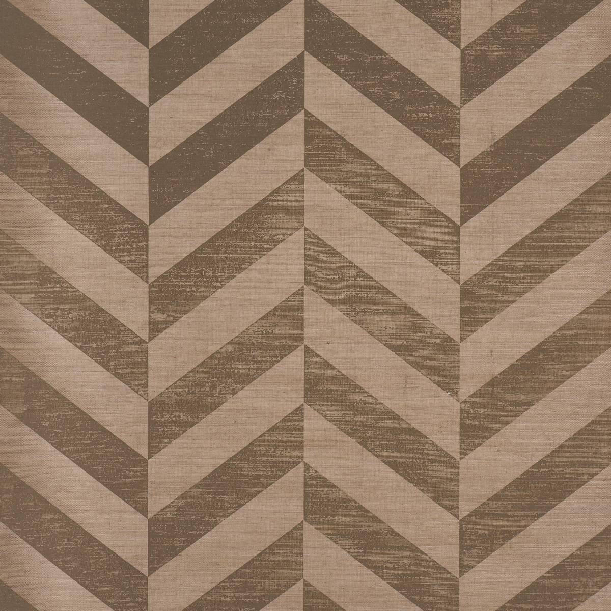 Schumacher Staggered Chevron Sisal Brown Wallpaper Sample 5016561
