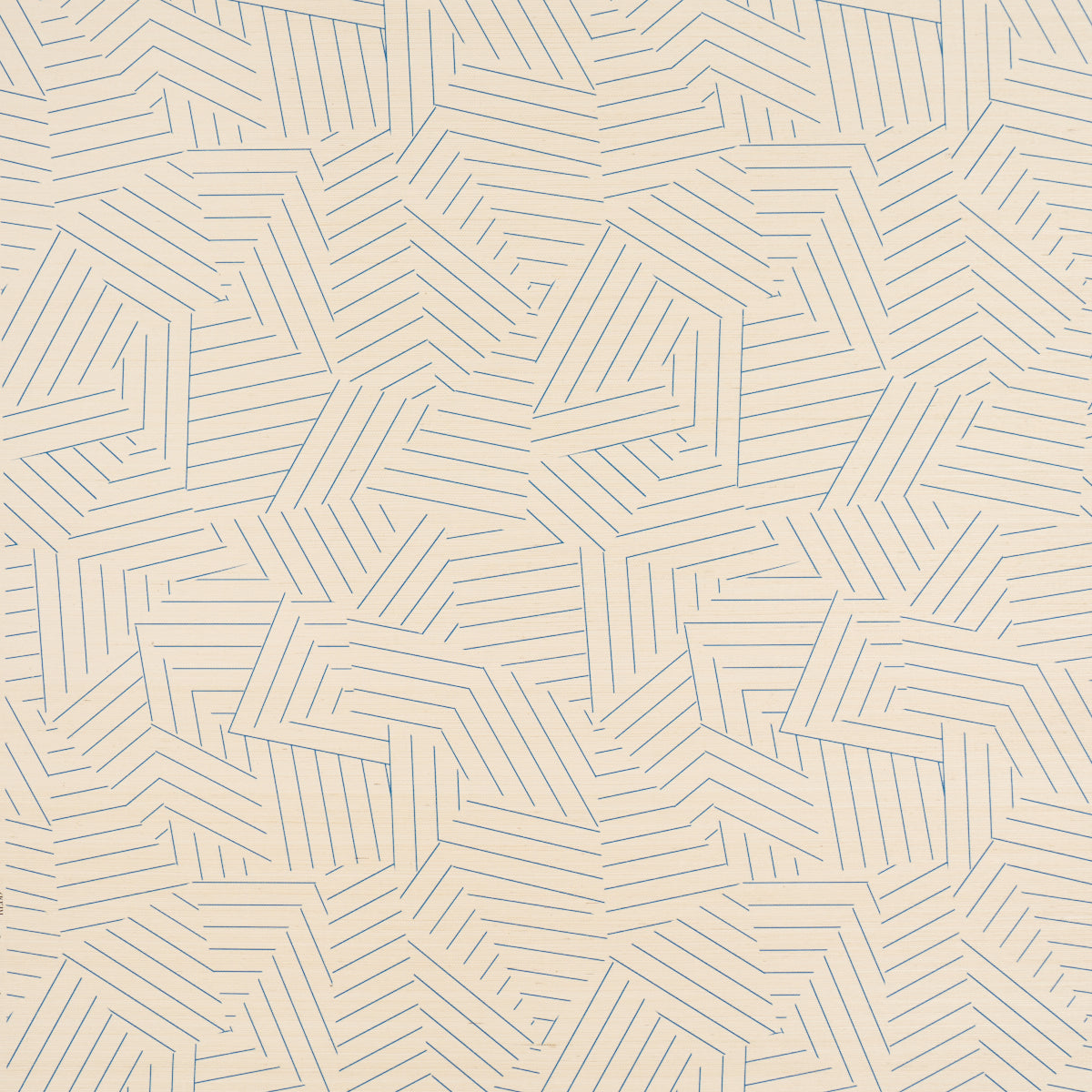 Schumacher Deconstructed Stripe Sisal Cobalt Wallpaper Sample 5016581