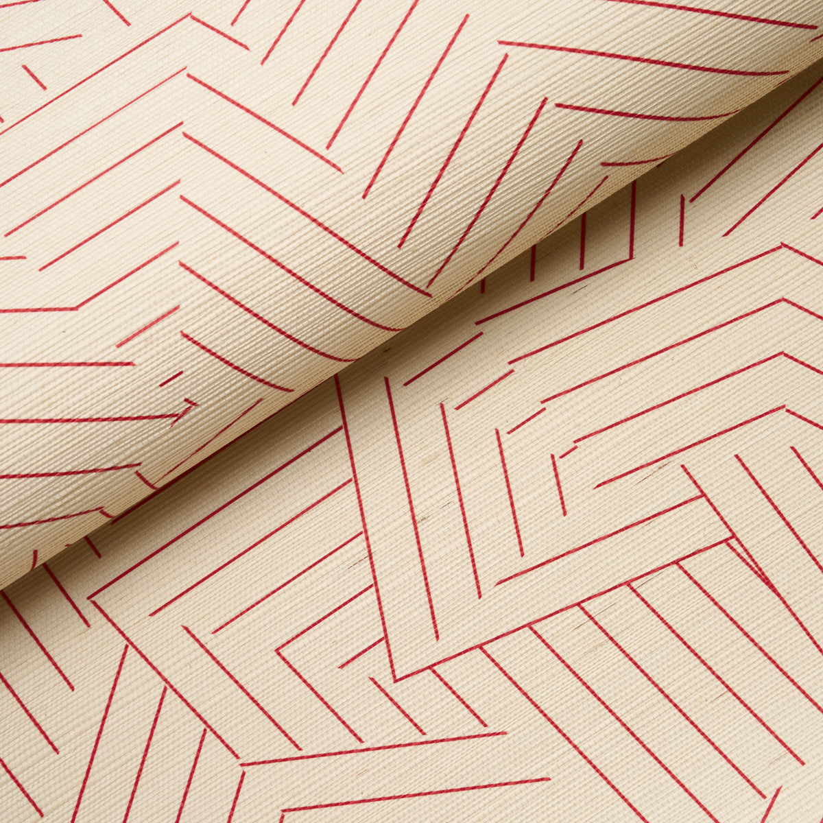 Schumacher Deconstructed Stripe Sisal Red 5016582 Wallpaper | 40% Off ...
