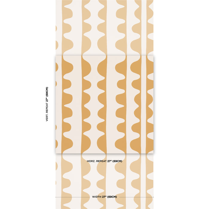 Schumacher Drift Hand Print Ginger Wallpaper 5016621