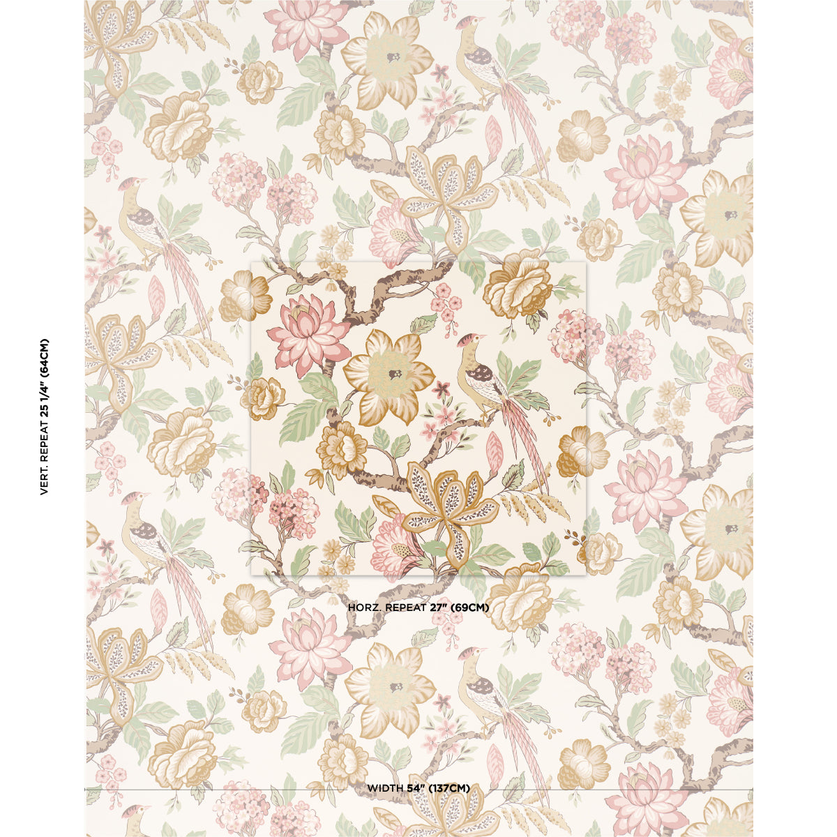 Schumacher Huntington Gardens PeTale Wallpaper Sample 5016661