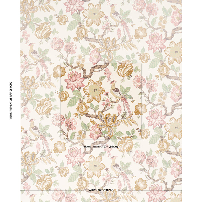 Schumacher Huntington Gardens PeTale Wallpaper Sample 5016661