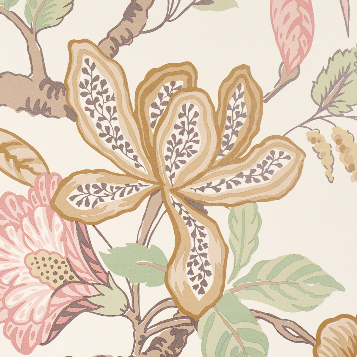 Schumacher Huntington Gardens PeTale Wallpaper Sample 5016661