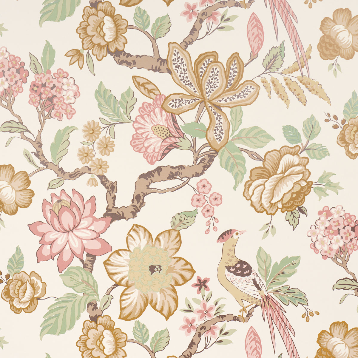 Schumacher Huntington Gardens PeTale Wallpaper Sample 5016661