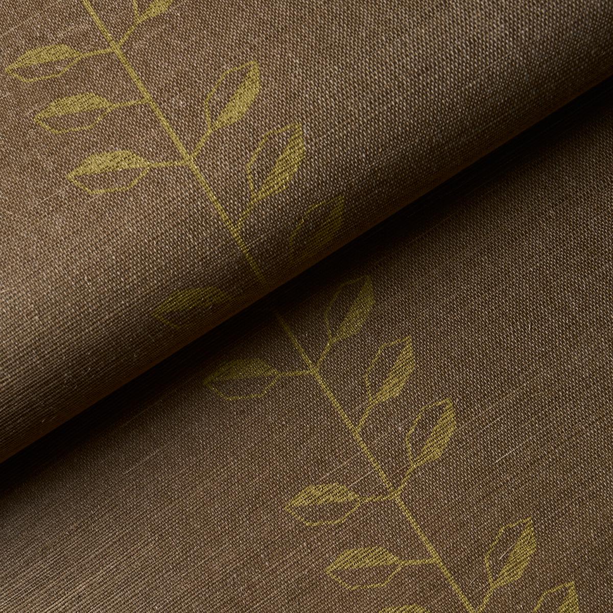 Schumacher Geo Leaf Sisal Metallic Gold & Sepia Wallpaper 5016701