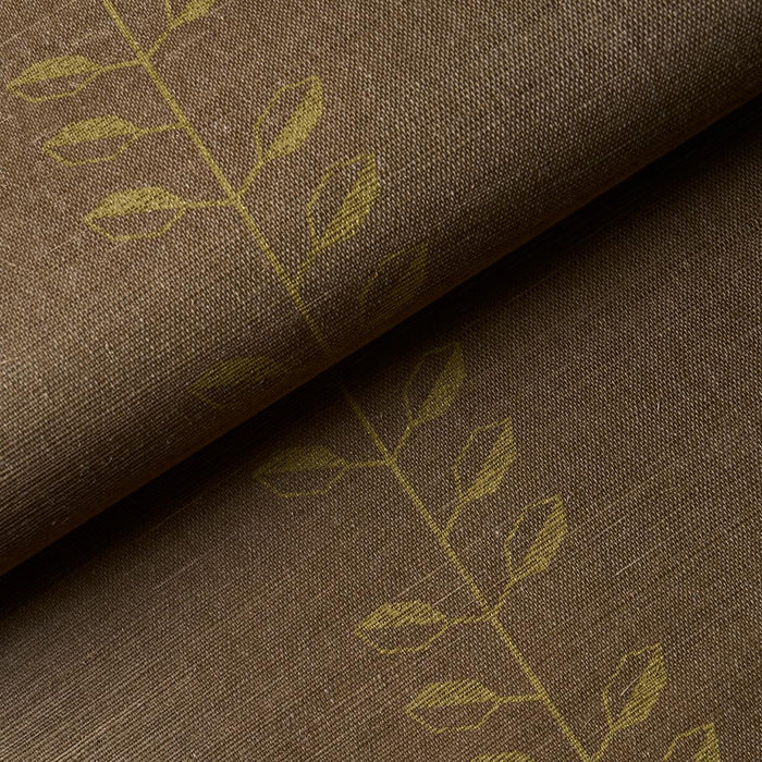 Schumacher Geo Leaf Sisal Metallic Gold & Sepia Wallpaper 5016701