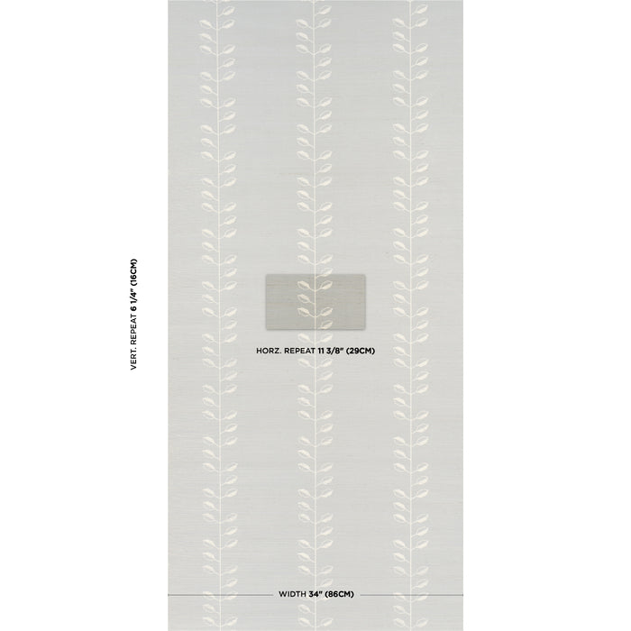 Schumacher Geo Leaf Sisal Mineral & Ivory Wallpaper 5016702