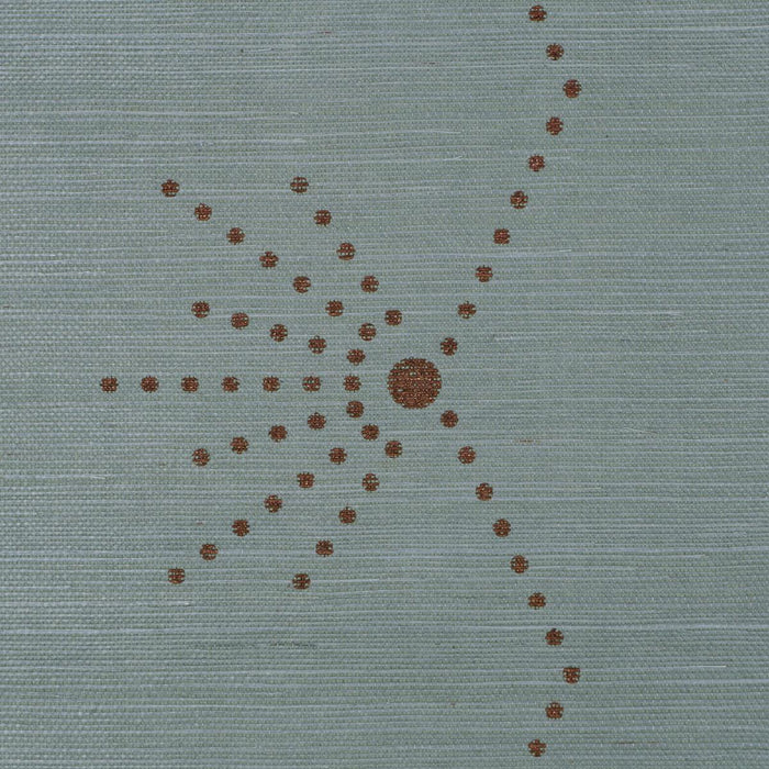 Schumacher Royere Stripe Sisal Seaglass Wallpaper Sample 5016722