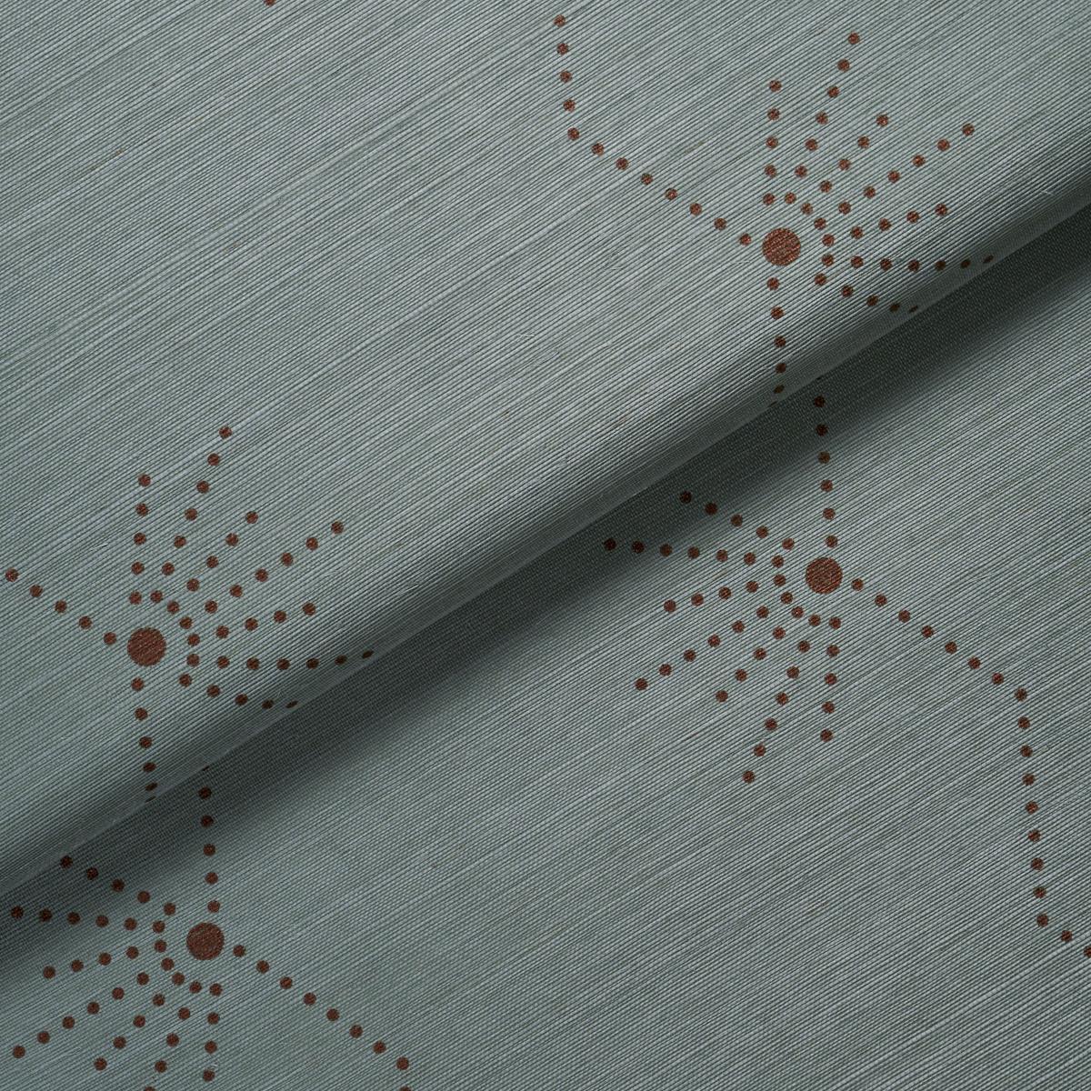 Schumacher Royere Stripe Sisal Seaglass Wallpaper Sample 5016722