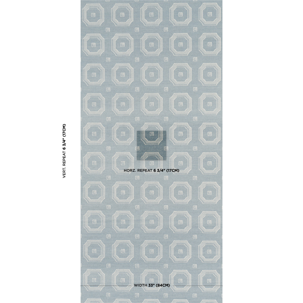 Schumacher Beveled Frame Sisal Denim Wallpaper Sample 5016730