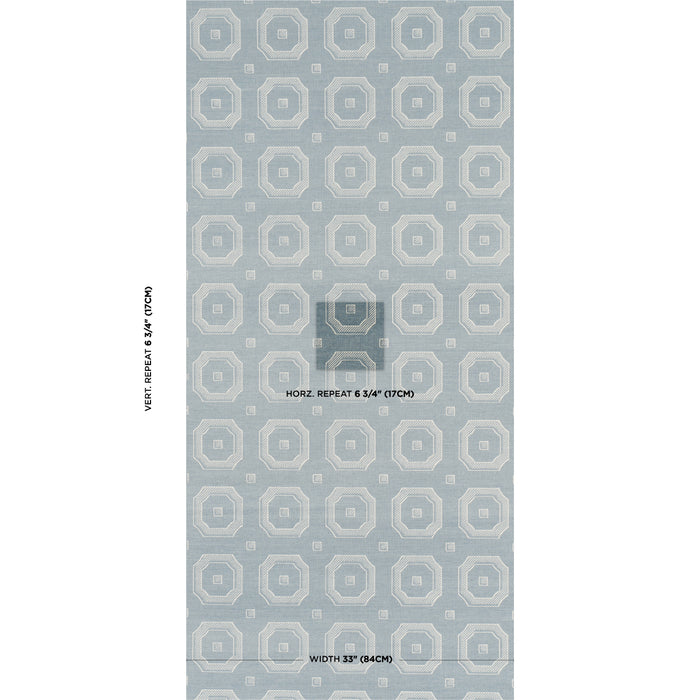 Schumacher Beveled Frame Sisal Denim Wallpaper Sample 5016730