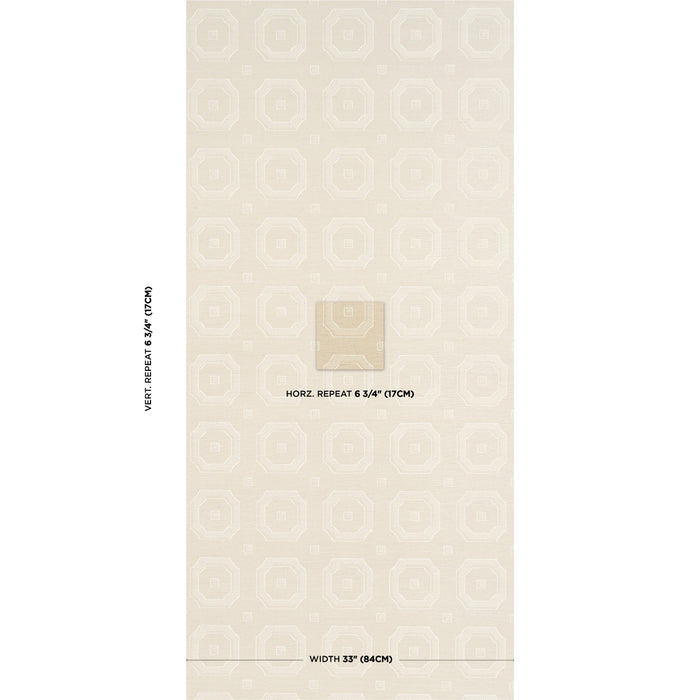 Schumacher Beveled Frame Sisal Oyster Wallpaper Sample 5016731