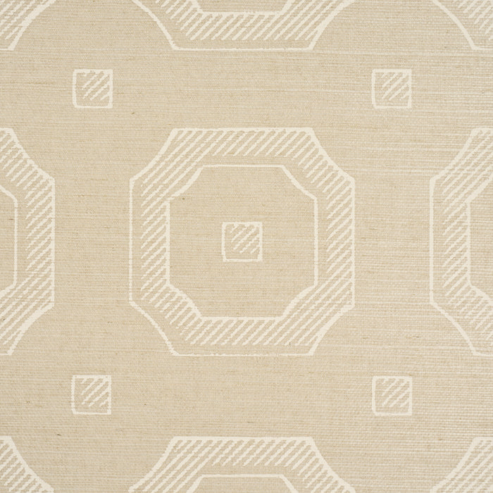 Schumacher Beveled Frame Sisal Oyster Wallpaper Sample 5016731