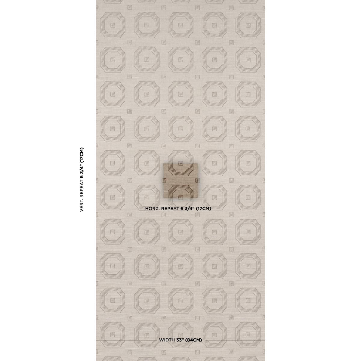 Schumacher Belveled Frame Sisal Sepia Wallpaper Sample 5016732