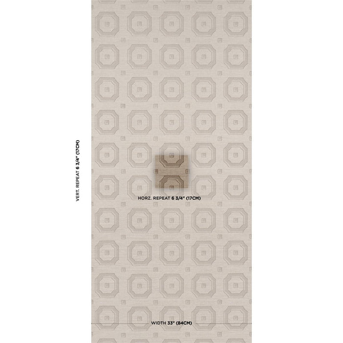 Schumacher Belveled Frame Sisal Sepia Wallpaper 5016732