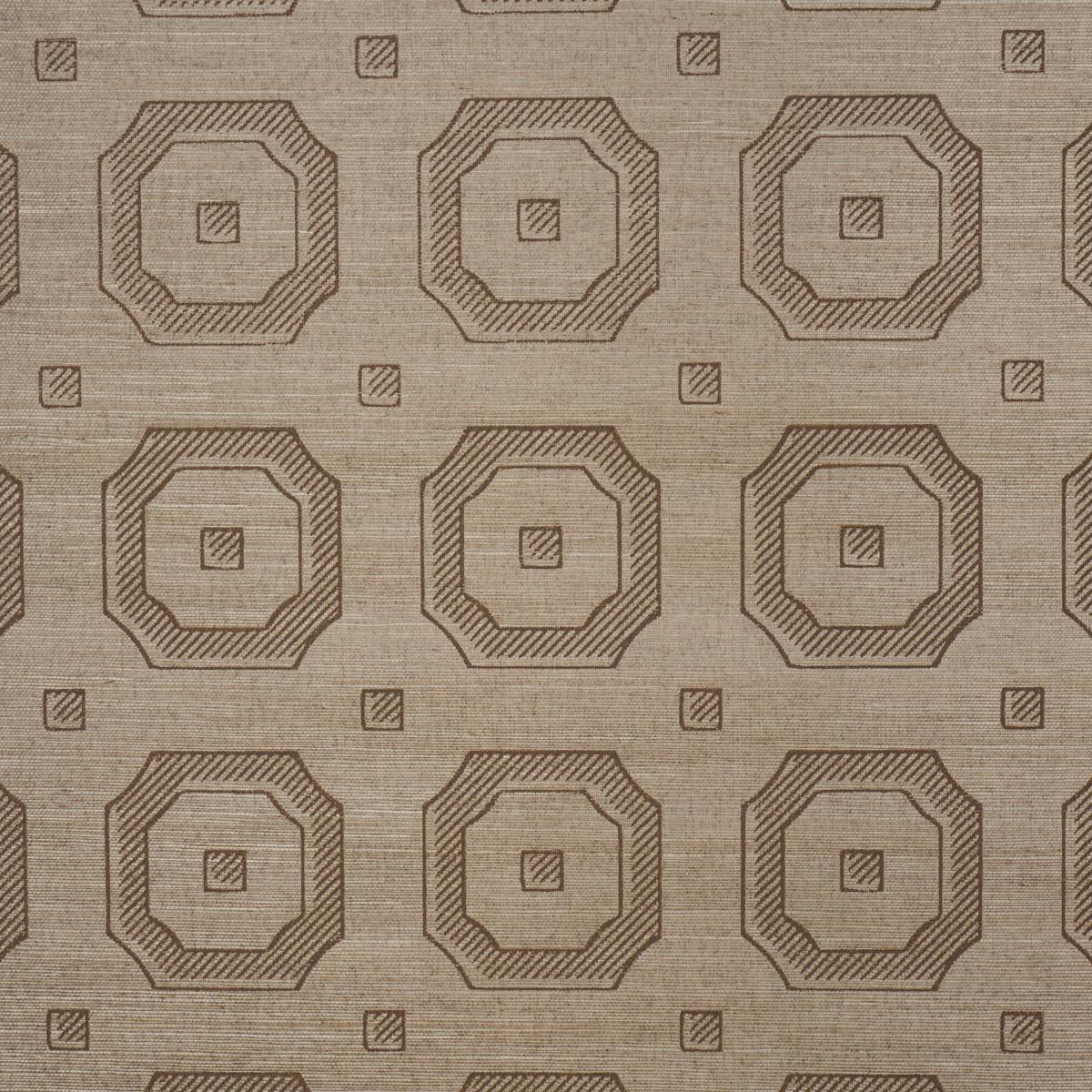 Schumacher Belveled Frame Sisal Sepia Wallpaper 5016732