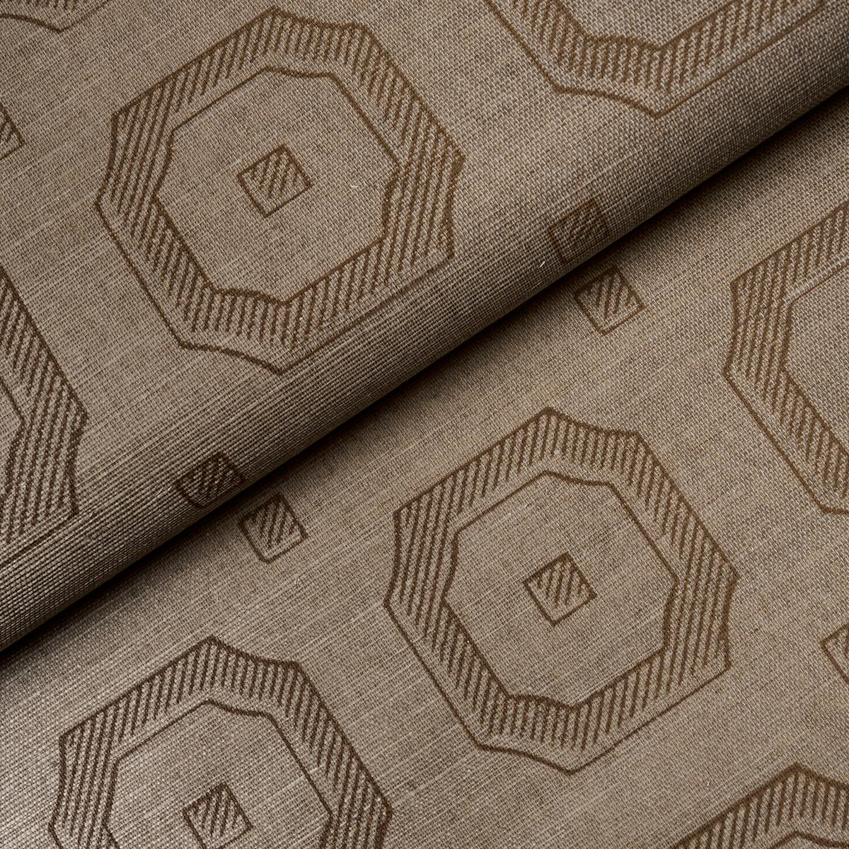 Schumacher Belveled Frame Sisal Sepia Wallpaper Sample 5016732