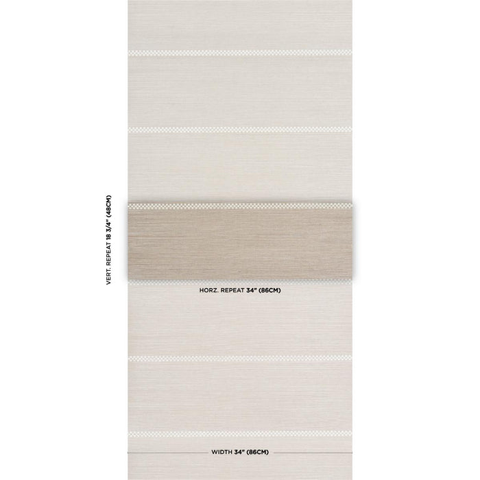 Schumacher Checkered Stripe Sisal Flax Wallpaper 5016750