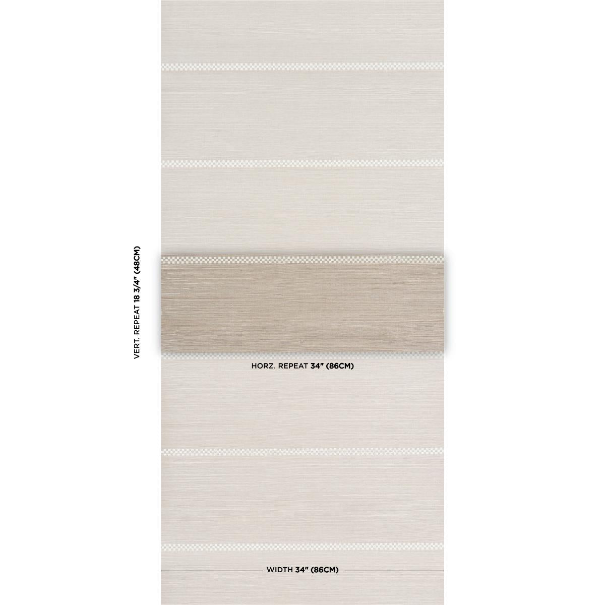 Schumacher Checkered Stripe Sisal Flax Wallpaper Sample 5016750
