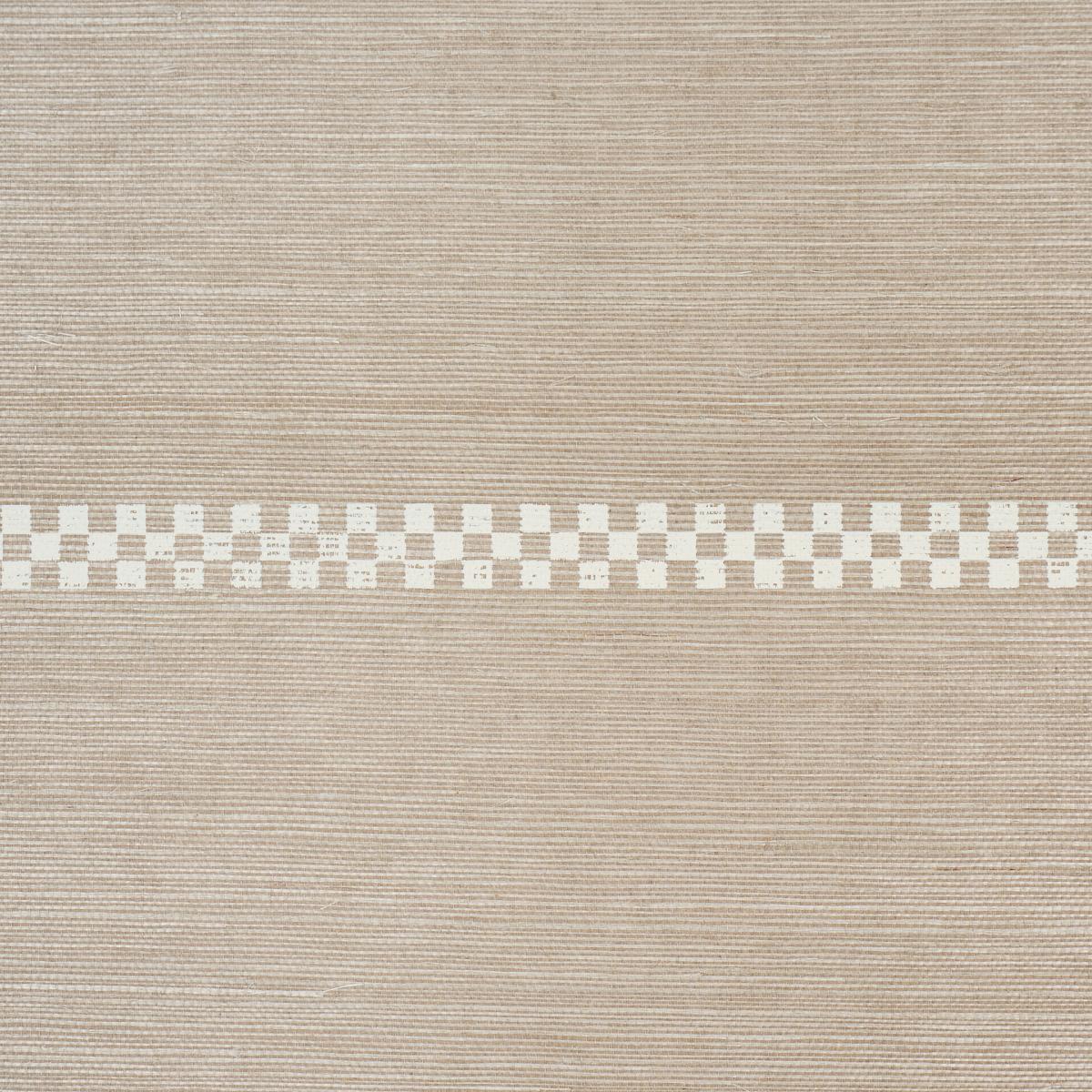 Schumacher Checkered Stripe Sisal Flax Wallpaper 5016750