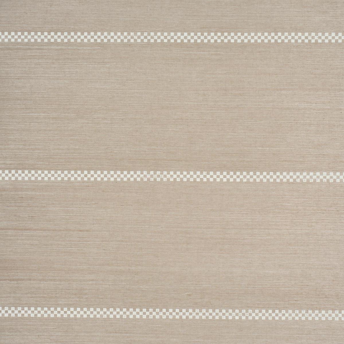 Schumacher Checkered Stripe Sisal Flax Wallpaper Sample 5016750