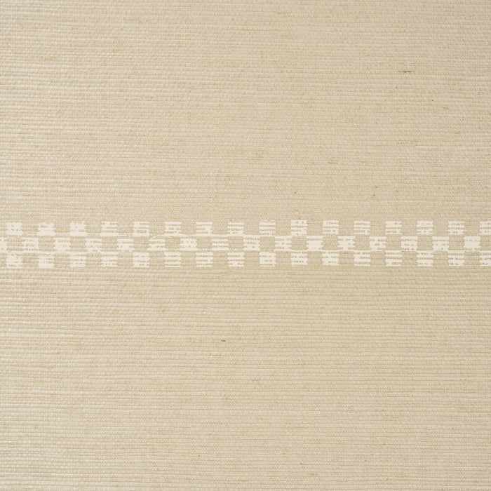 Schumacher Checkered Stripe Sisal Birch Wallpaper 5016751