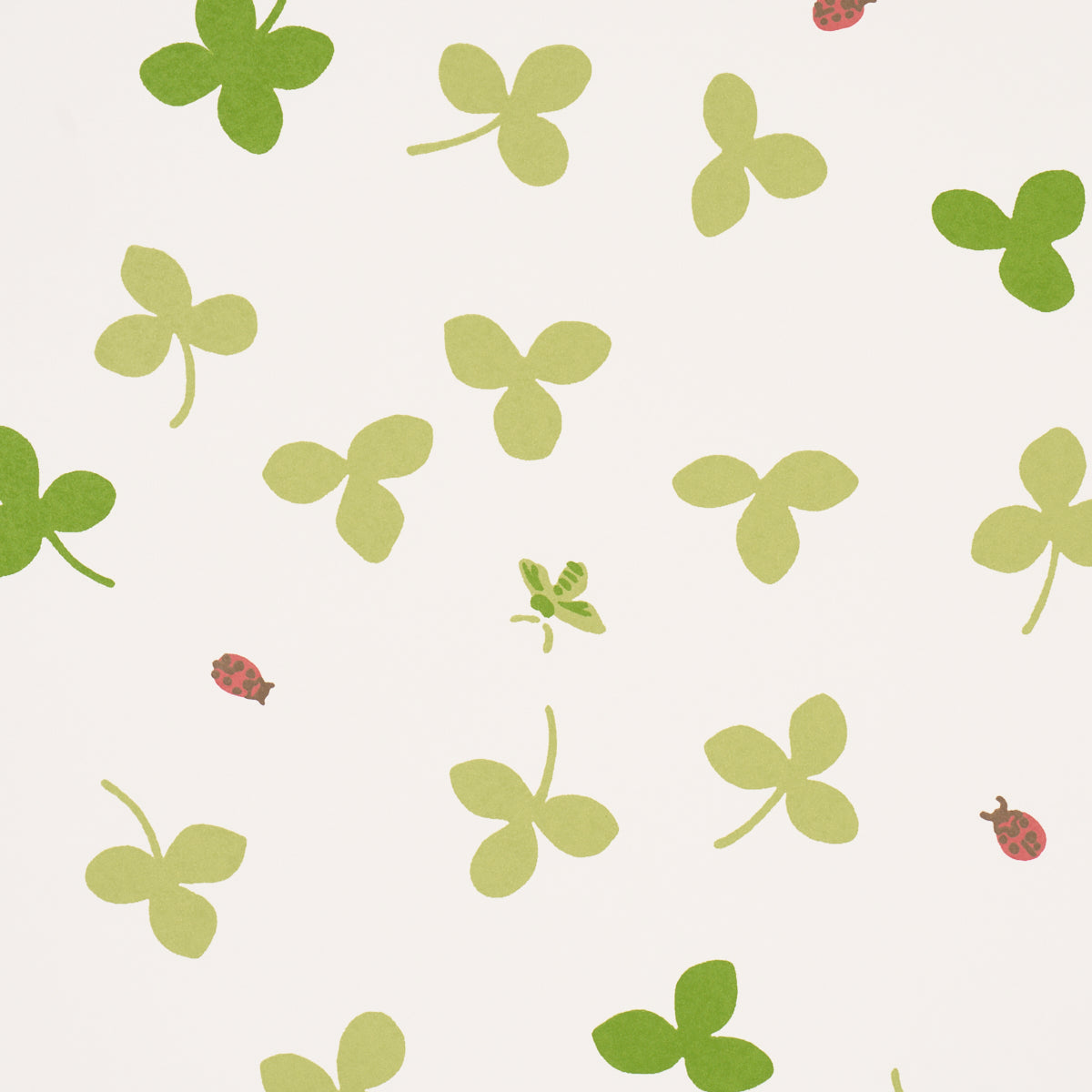 Schumacher Celia Clover Ivory Wallpaper Sample 5016770